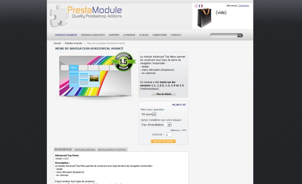 module-prestashop-menu-navigation-horizontal-avance